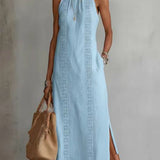 Sleeveless Linen Maxi Dress