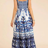 Casual Sling Print Loose Dress