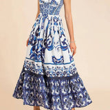 Casual Sling Print Loose Dress