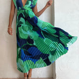 Pleated Sleeveless Lounge Dress Long Dress