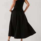 Exquisite One-Shoulder Corsage Midi Dress