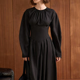Parisian Pleated Midi Dress
