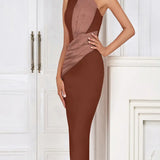 One-Shoulder Pink Asymmetrical Evening Gown