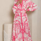 Relaxed Belted Puff Sleeve Dress