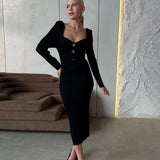 Slim Fit High-Waist Knit Sweater Dress