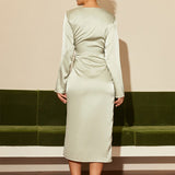Premium Feel Tailored Waist-Defining Midi Dress