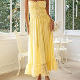 Elegant Off-Shoulder Strap Patchwork Dress