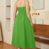French  Sleeveless Strapless Camisole Midi dress