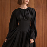 Parisian Pleated Midi Dress
