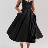 Black Tulle Midi Dress