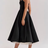 Black Tulle Midi Dress