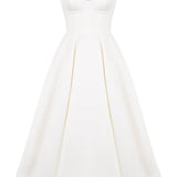 White Tulle Midi Dress