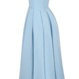 Tuscan Blue Strapless Midi Sundress