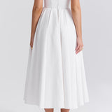 White Strapless Midi Sundress