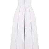 White Strapless Midi Sundress