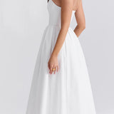 White Strapless Midi Sundress