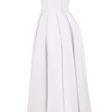 White Strapless Midi Sundress