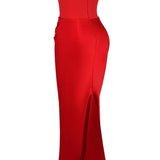 Scarlet Strapless Corset Maxi Dress