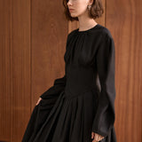 Parisian Pleated Midi Dress