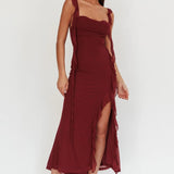 Slim Slit Sleeveless Summer Midi Dress