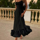 Flounce Bustier Maxi Dress