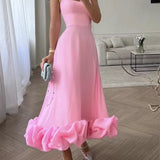 Flounce Bustier Maxi Dress