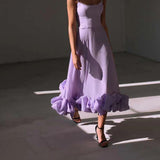 Flounce Bustier Maxi Dress