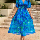 Elegant Printed Midi Dress
