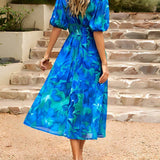 Elegant Printed Midi Dress