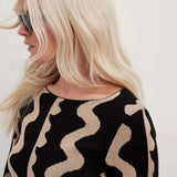 Contrast Bell Sleeve  Maxi Dress