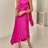 Asymmetrical Pleated Dress
