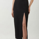 One Shoulder Feather Midi Dress