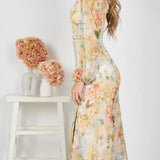 Long Slim Fit Tuxedo Midi Dress