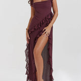 Mulberry Ruffle Maxi Dress