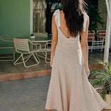 Resort Backless Tie V-neck Dress