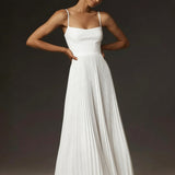 Bustier Pleated Tulle Fit & Flare Midi Dress