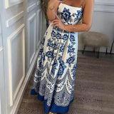 Floral Ethnic Print Back Smocked Loose Miaxi Dress