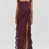 Mulberry Ruffle Maxi Dress