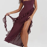 Mulberry Ruffle Maxi Dress