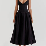 Black Strapless Midi Dress