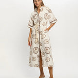 Shirt-Collar Short Sleeve Dress