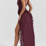 Mulberry Ruffle Maxi Dress
