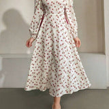 Floral Wrap Midi Dress