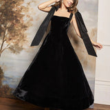 Velvet Strapless Bow Midi Dress