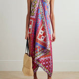 Halter Neck Asymmetrical Dress