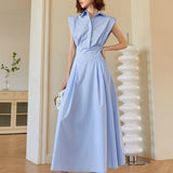 Tailored Belted Shirt Midi Dress