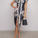 Wrap Style V-Neck Dress