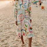 Printed Cotton And Linen Dress