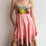 Sexy Linen Print Dress