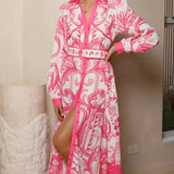 Relaxed Belted Puff Sleeve Dress
